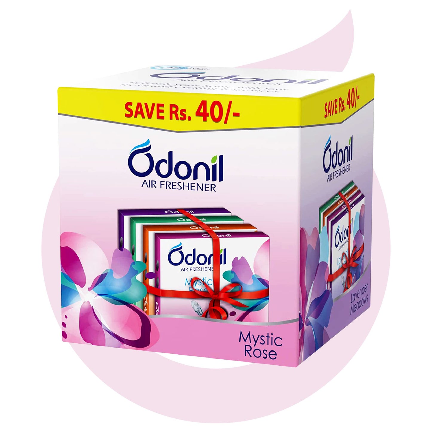 Odonil Bathroom Air Freshener Blocks -Mixed Fragrances (4 x48 g)- Pack of 4