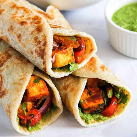 Paneer Roll (Street and straw)