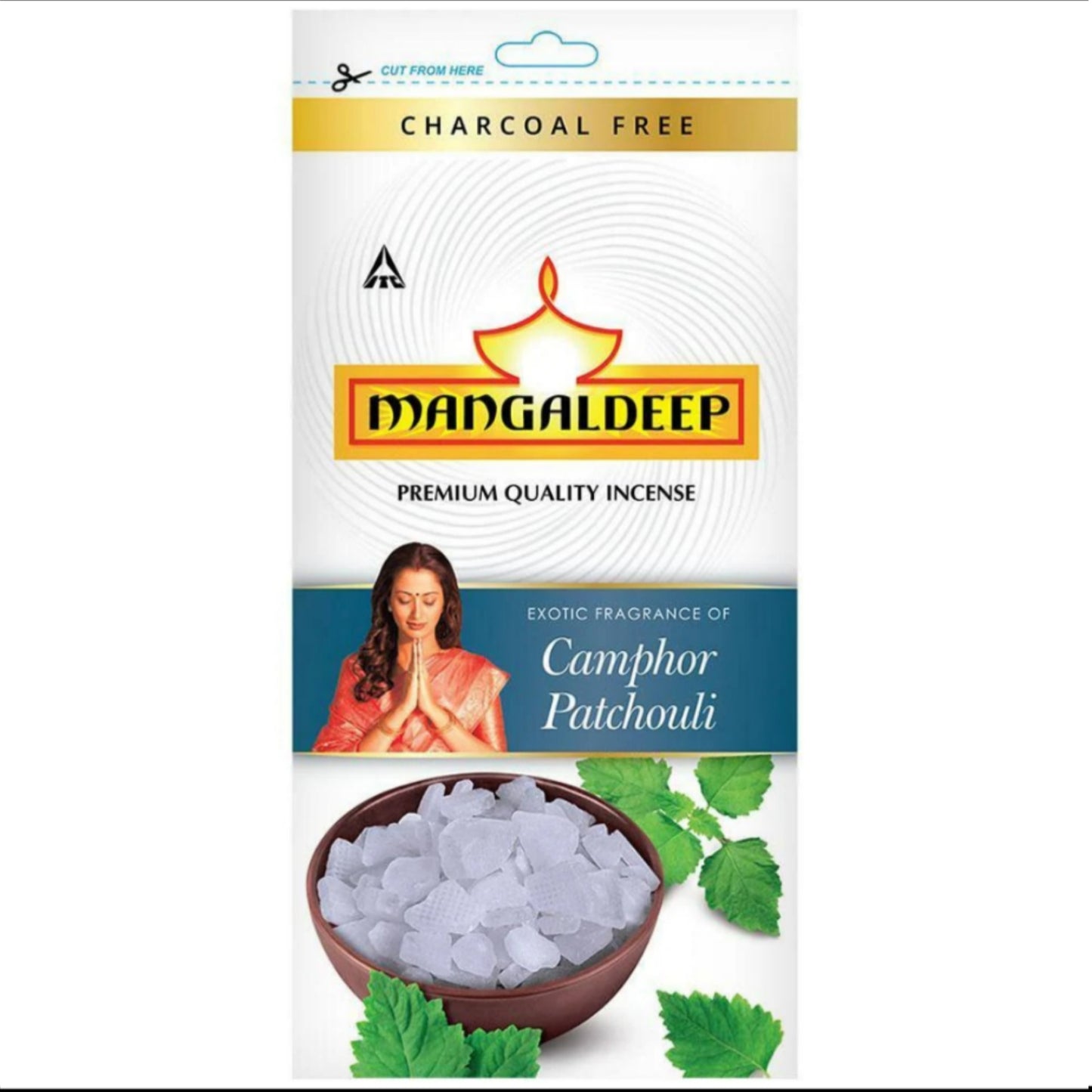 Mangaldeep Camphor Patchouli zip lock agarbatti (120gm)