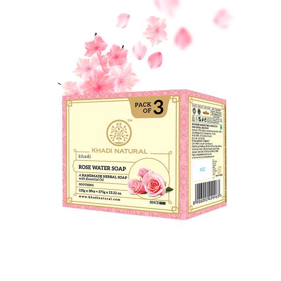 Khadi Natural Rosewater Soap (125g×3)