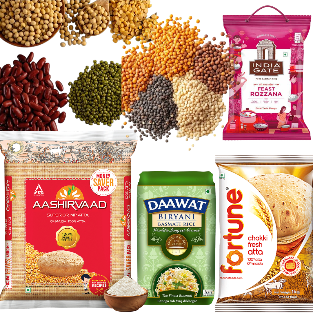 Rice, Atta And Daal