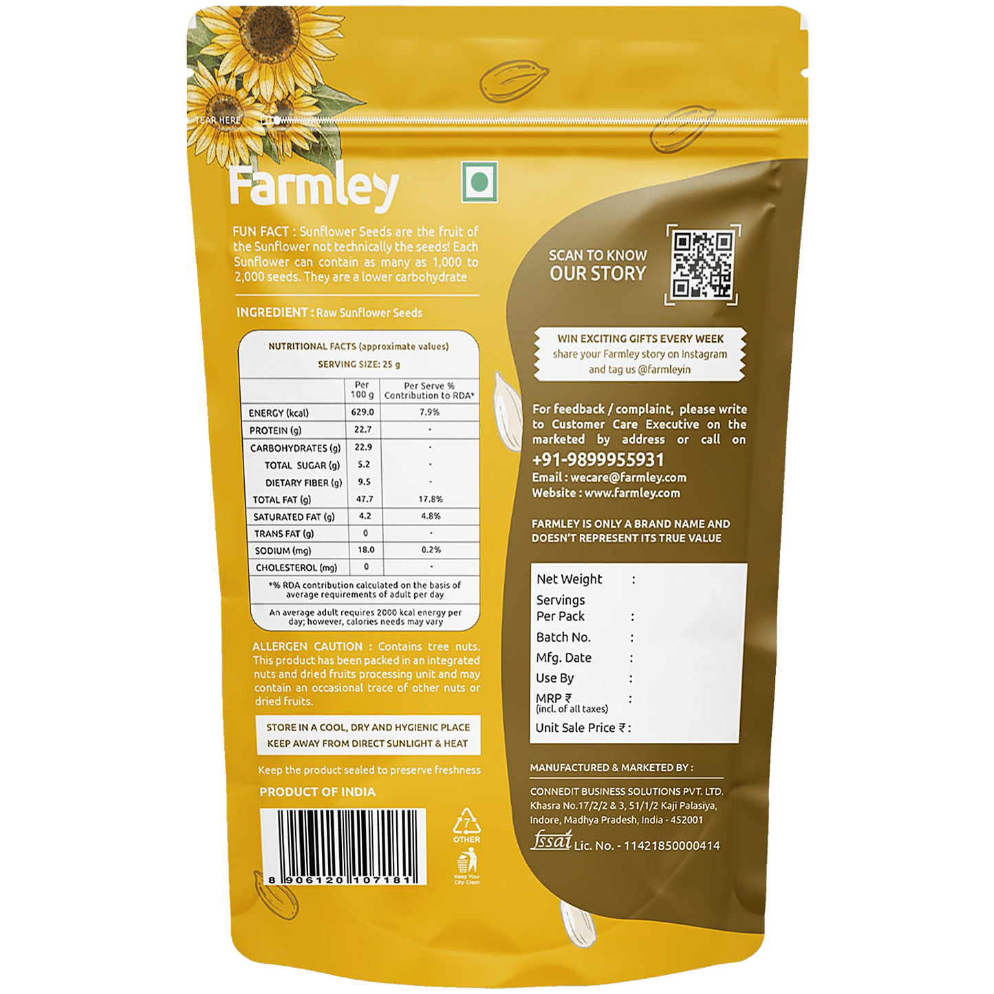 Farmley Sunflower Seeds [200g]