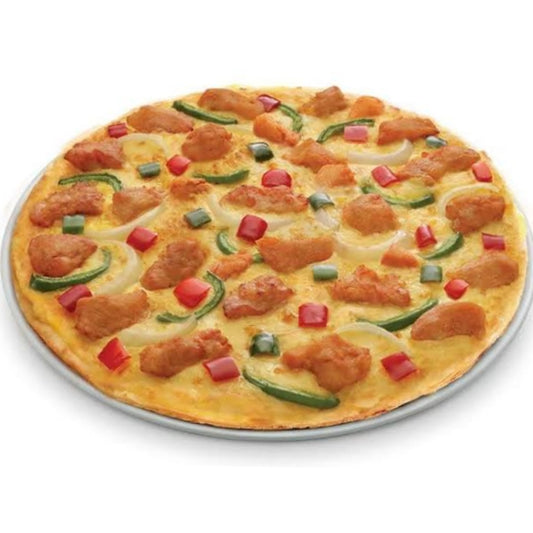 Deluxe chicken pizza  (Medium 6 slices) [street and straw]