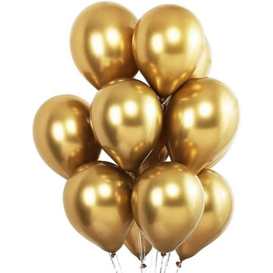 Birthday Baloons (50Pcs.)  [Metalic golden color]
