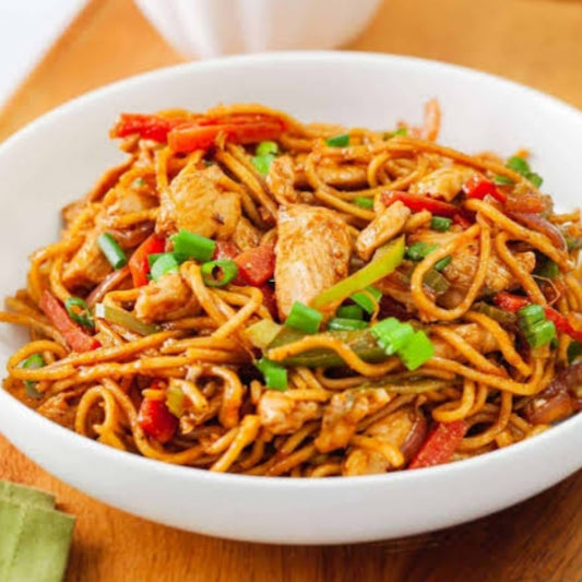 Schezwan Egg Chicken Noodles   [Egg bite]