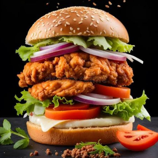 Double Decker Fried Chicken Burger  [The Kulhar Chuski]