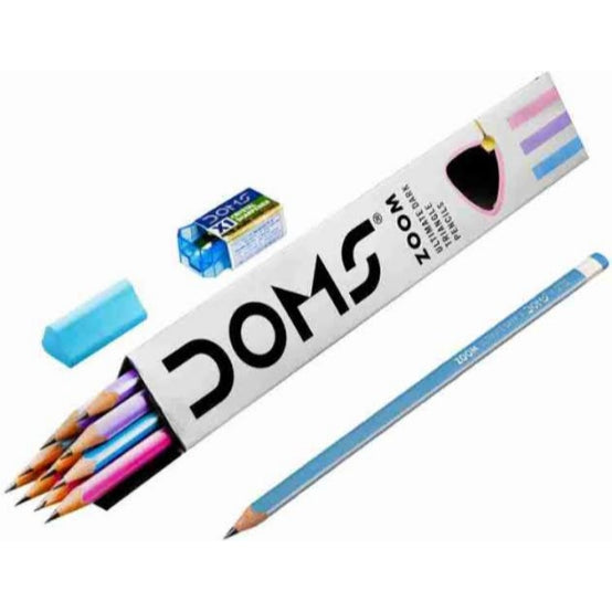 Doms Pencil Box [10 Pcs. Pencil+ 1 Sharpner+1 Eraser]