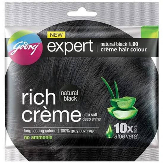 Godrej Expert Creme Hair Colour for Women & Men (Natural Black)  [20 g]