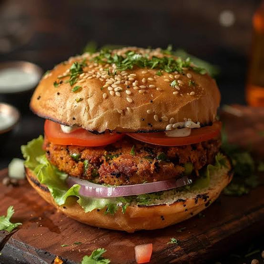 Aaloo Tikki Burger  [The Kulhar Chuski]