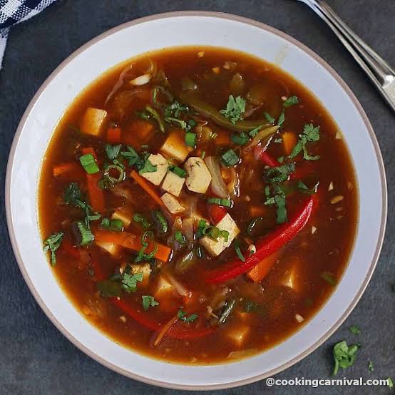 Veg Hot and Sour Soup  [Zaika]