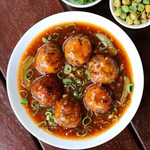 Paneer Manchurian  (10Pcs.) [Street and straw]