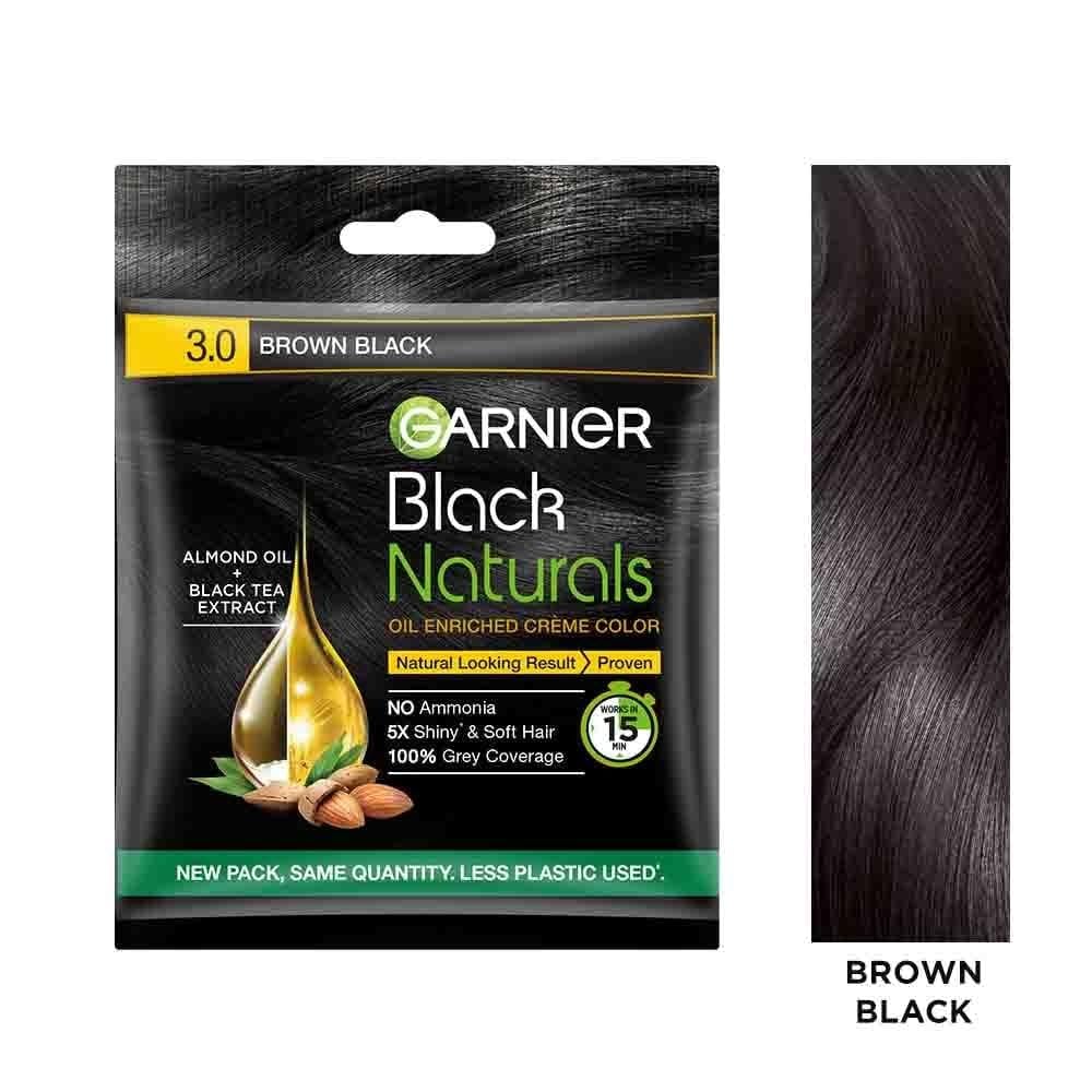 Garnier Black Naturals Oil Enriched Creme Color (3.0 Brown Black) [20 g]
