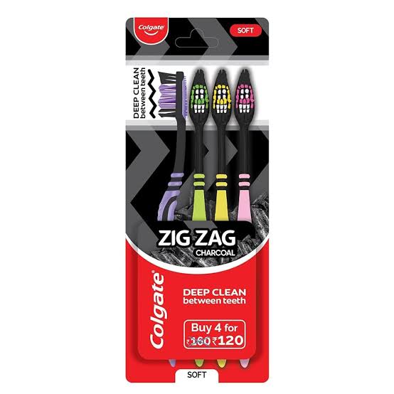 Colgate Zig Zag Charcoal Deep Clean Between Teeth Toothbrush (4 Pcs.)