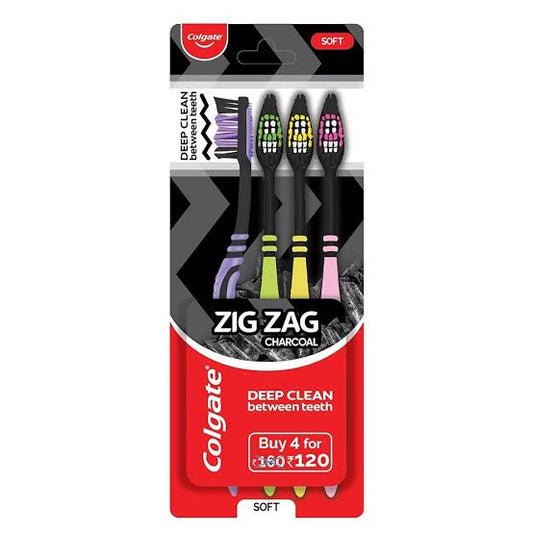 Colgate Zig Zag Charcoal Deep Clean Between Teeth Toothbrush (4 Pcs.)