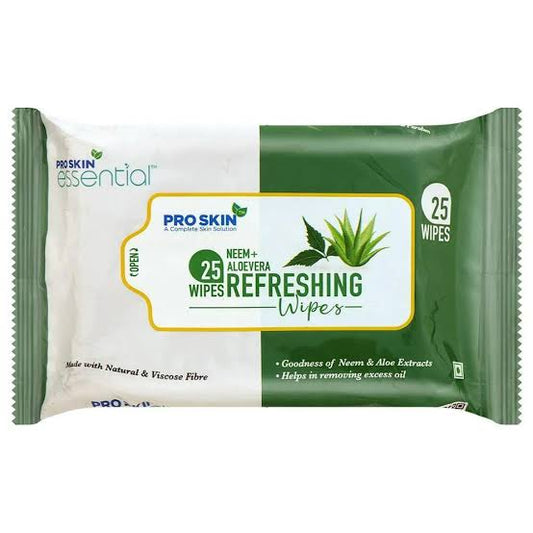 Pro-Skin Wipes (Neem and Aloe vera) [25 Wipes]