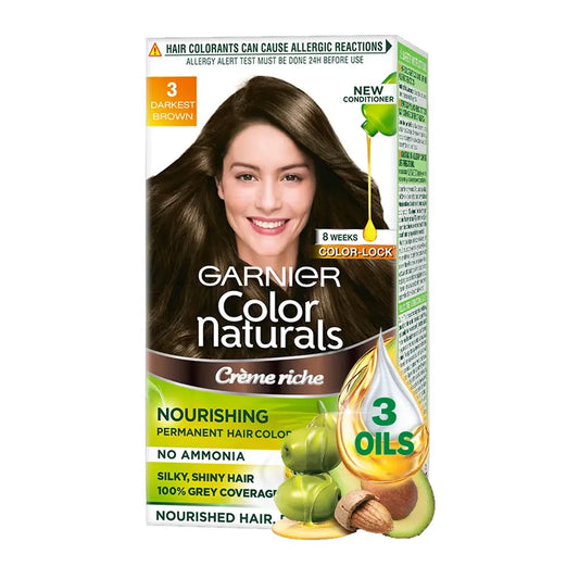 Garnier color naturals Nourishing Permanent Hair colour (Darkest Brown) [Upto 3 Applications]