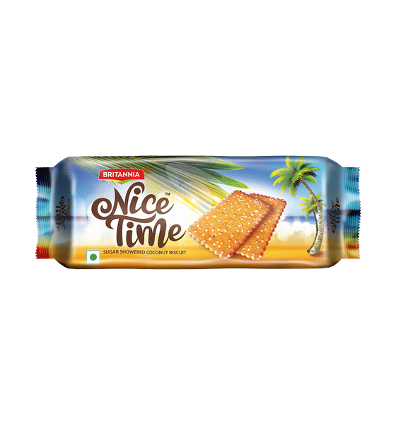 Britannia Nice Time Biscuits (sugar showered coconut biscuits) [136.5 gm]