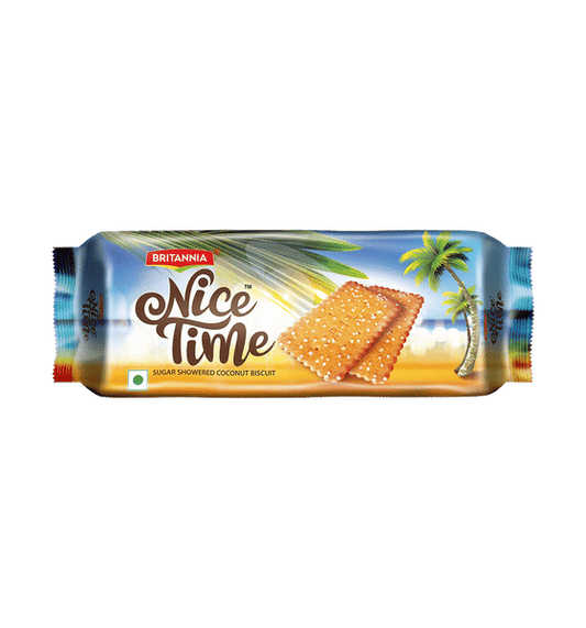 Britannia Nice Time Biscuits (sugar showered coconut biscuits) [136.5 gm]