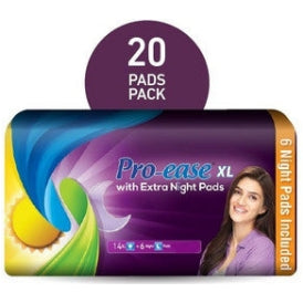 Pro-ease Sanitary Pads (with extra night pads) [20 Pads] [XL]