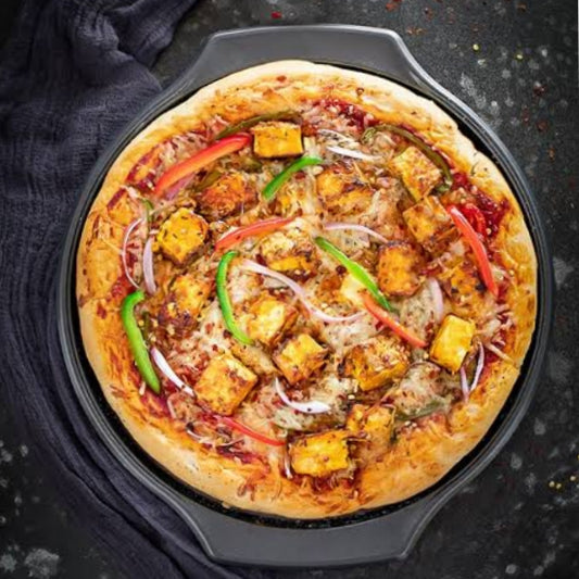 Paneer Tikka pizza  (Medium 6 slices) [street and straw]