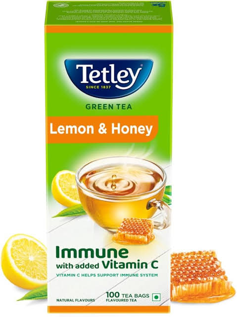 Tetley Green Tea  (Lemon and Honey) [100 Tea Bags]