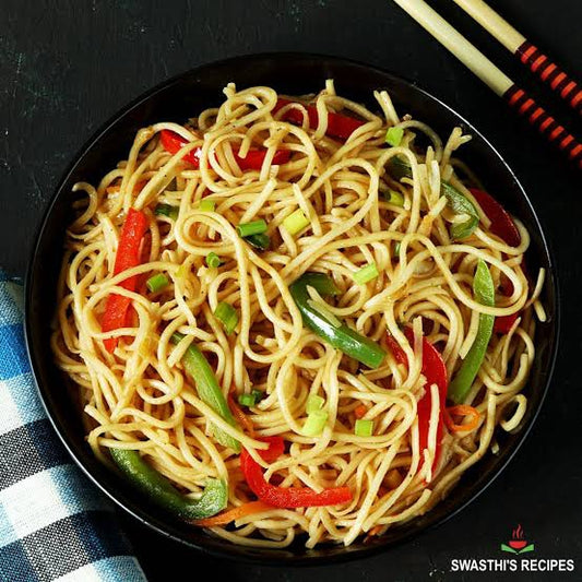Hakka noodles  (Street and straw)