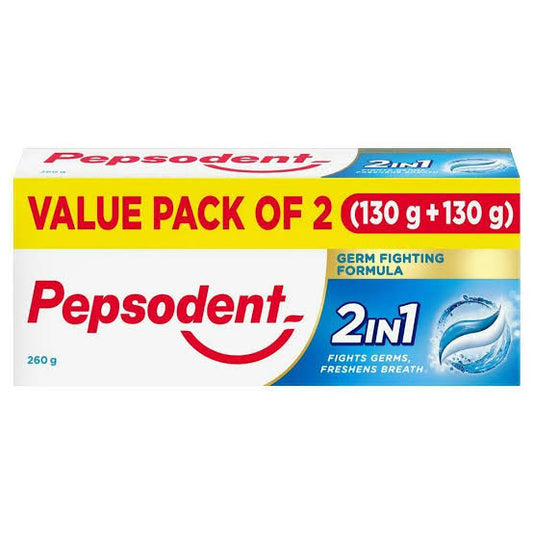 Pepsodent 2 in 1 toothpaste (130g + 130g)