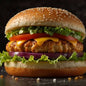 Chicken cheese Burger  [Street and straw]
