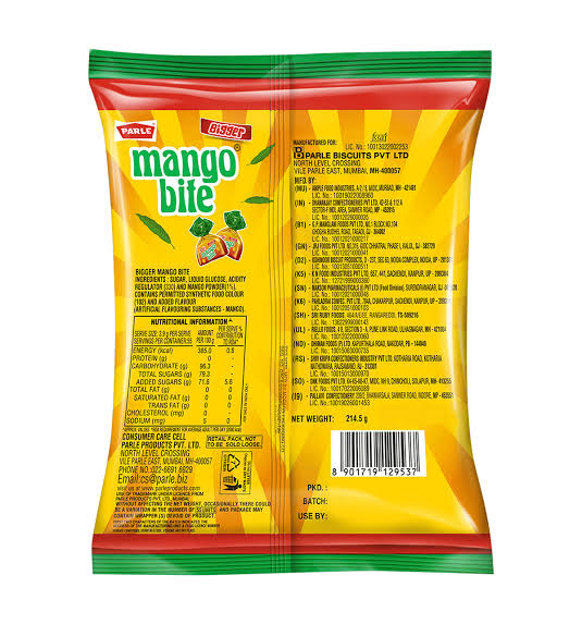 Parle Mango Bite candy (214.5g)