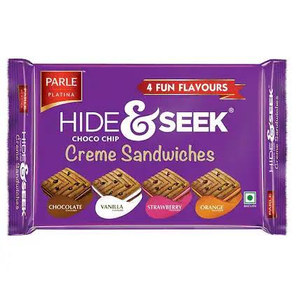 Hide and Seek Choco Chip Creme Sandwiches (4 Fun Flavours) [Chocolate, Vanilla, Strawberry, Orange]