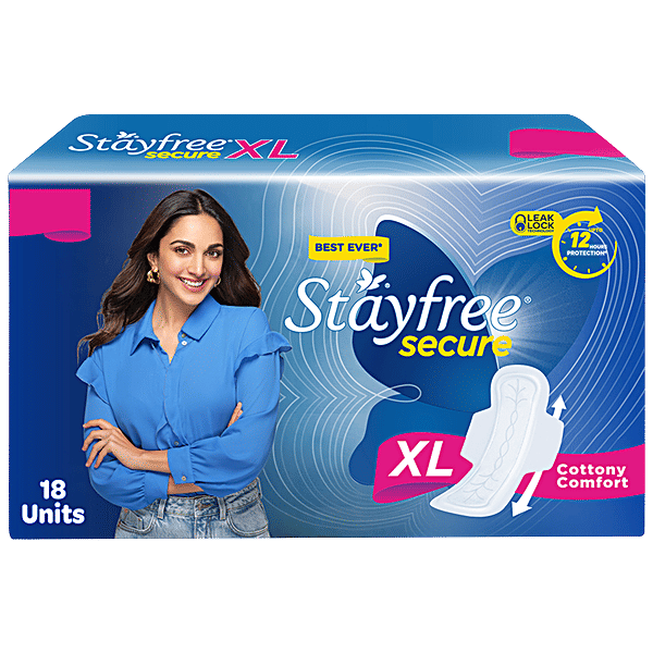 Stayfree Secure Sanitary Pads (18 Pads) [XL]