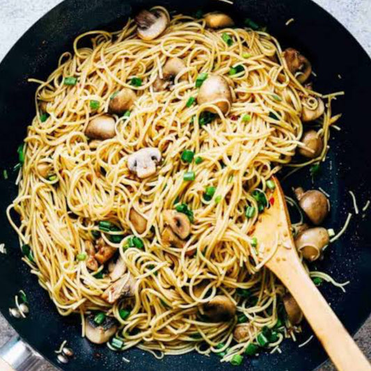Mushroom noodles  (Street and straw)