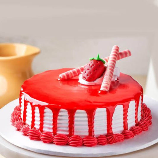 Strawberry Cake (500 gm)  [Bakes N Buns]