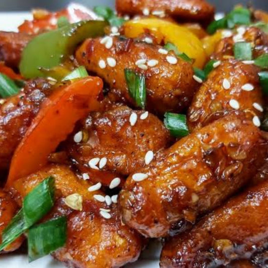 Baby corn chilli  [street and straw]