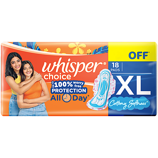 Whisper Choice Sanitary Pads (18 Pads) [XL]