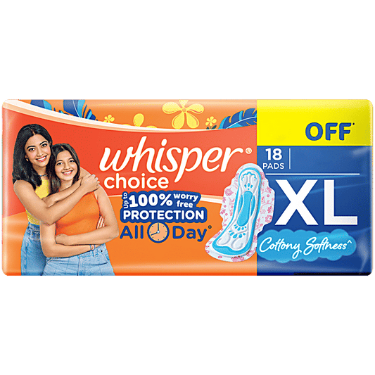 Whisper Choice Sanitary Pads (18 Pads) [XL]