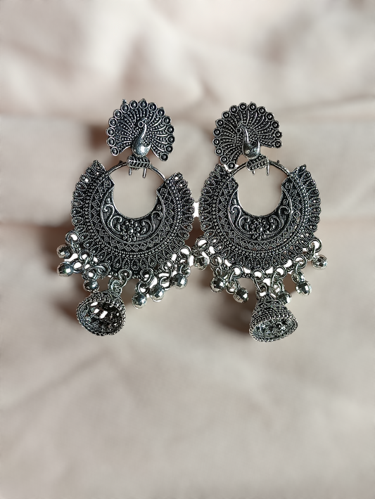 Peacock Oxidised earrings