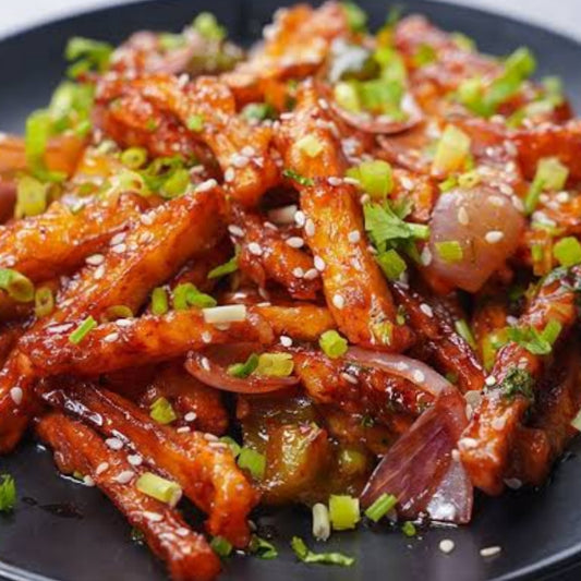 Chilli potato  [street and straw]